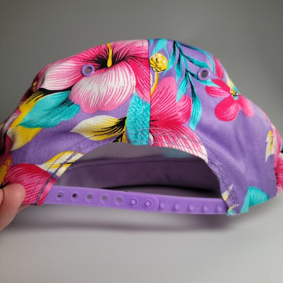 Rare Maui Blue Hawaiian Snapback Rope Hat - Floral Pattern - Picture 6 of 7